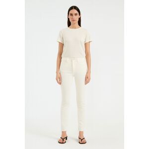 AYR White Skinny Jet Stretch Pants Raw Hem Denim Jeans  Women's Size 24